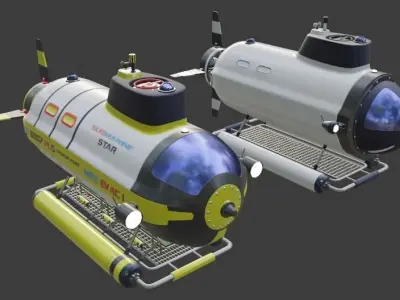 submarine 3D model by 3d-graphic-abdo from CGTrader