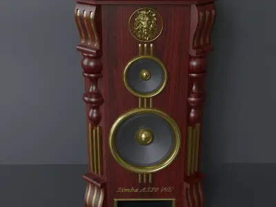 Speakers  in vintage style 3D model