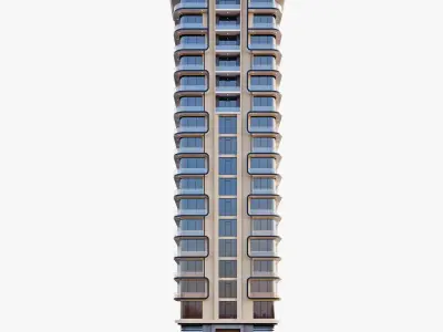 Modern residential building 1 3D model
