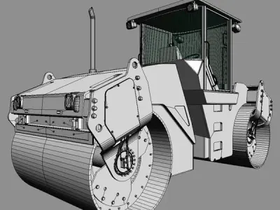 Vibratory Asphalt Compactor Cat CB543D 3D model