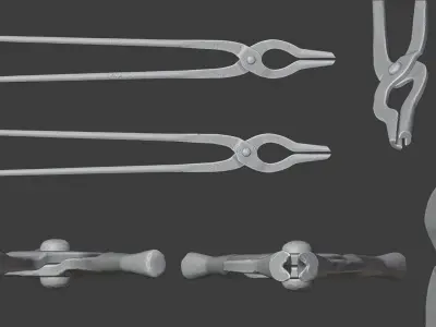 blacksmith tongs Low-poly 3D model