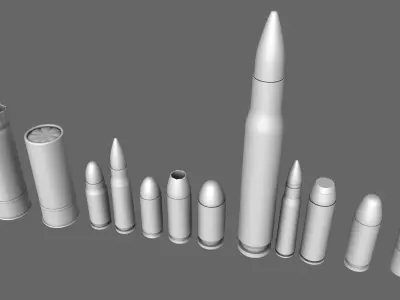 Munition Collection different bullets 3D model