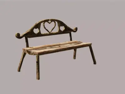 Game-Ready Low Poly Bench 3D Model for Parks and Urban Scenes Low-poly 3D model