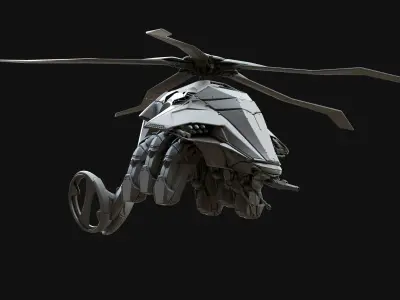 Sci-Fi helicopter 3D model by fremax