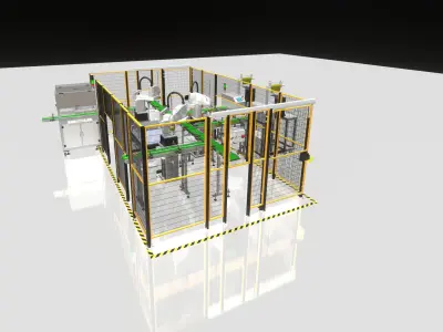 FULL - Line Pick And Place Scara Robot 3D model