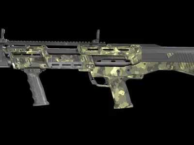 DP12 Shotgun Jungle Texture Low-poly 3D model