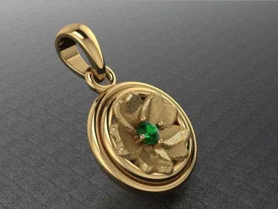 Flower Pendant 3D print model 6