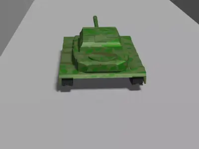 stylized low polygonal tank 3D model
