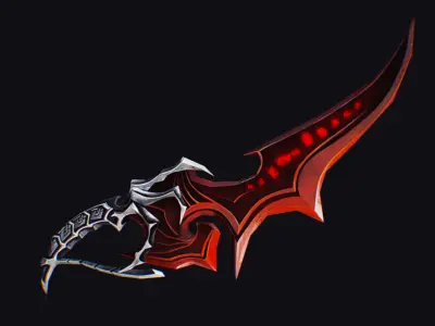 Dagger Bone Ruby Short Blade Sharpener Wedge Grinding Low-poly 3D model