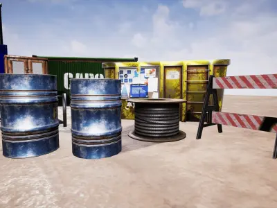 Industrial Props for Unreal Low-poly 3D model