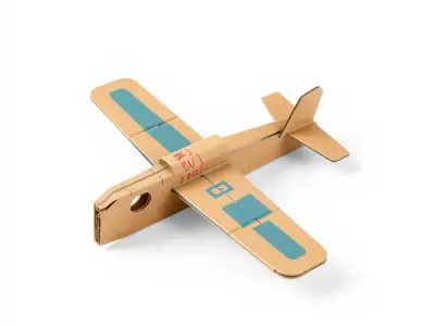 Cardboard Airplane Craft Design model pack Low-poly 3D model