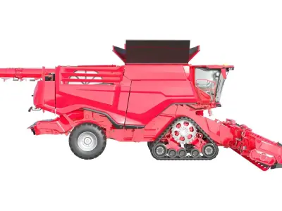 Grain Combine Harvester Low-poly 3D model