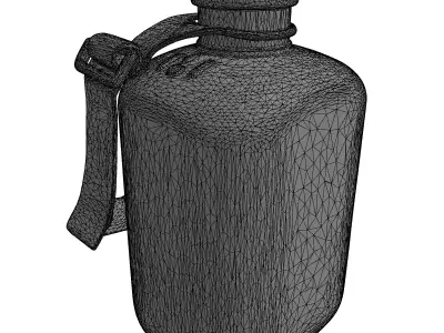 Military Canteen Water Bottle Low-poly 3D model