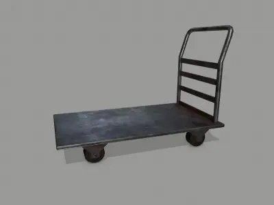 Trolley hand truck Low-poly 3D model 3