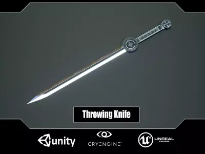 Throwing Dagger Low-poly 3D model