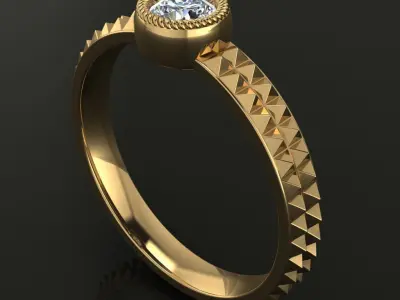 Bezel Diamond Infinity Studded Engagement Ring 3D print model