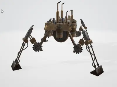 Steampunk land walker 3D model