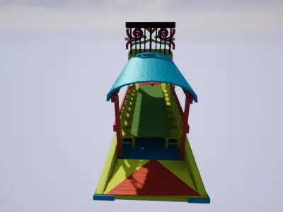 Trajinera - Xochimilco Low-poly 3D model