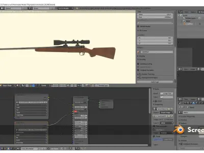 Winchester Model 70 Low-poly 3D model