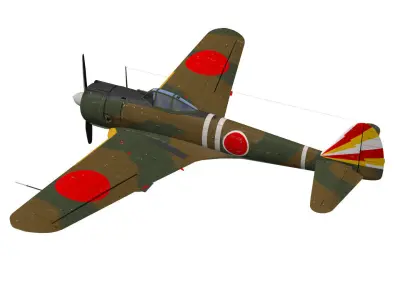 Ki43 Hayabusa type1 oscar 3D model buy