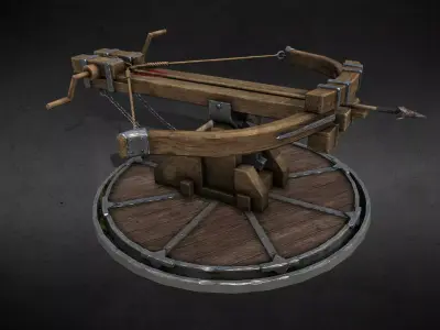 Stylised balista Low-poly 3D model
