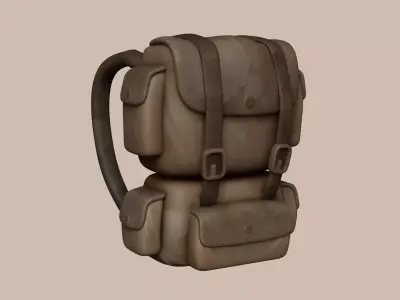 Desert Camouflage Backpack - Character Military Low-poly 3D model