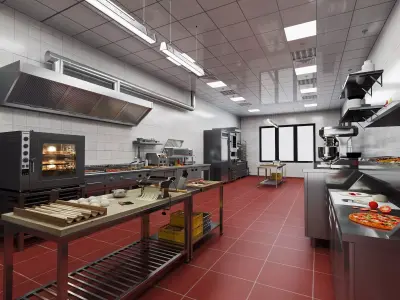 Commercial Kitchen Stainless Equipment Pack PBR Game Ready Low-poly 3D model