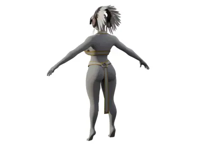 Bird Armor Woman Ancient suit Low-poly 3D model