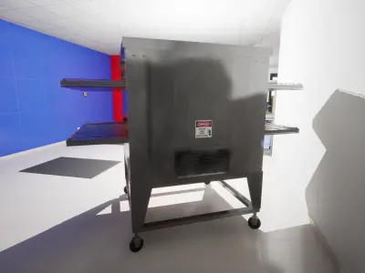 Pizza Convoyer Oven Low-poly 3D model