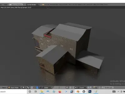 Rumah kayu panggung tingkat 005-006 3D model