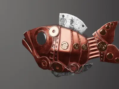 Steampunk fish 3D model