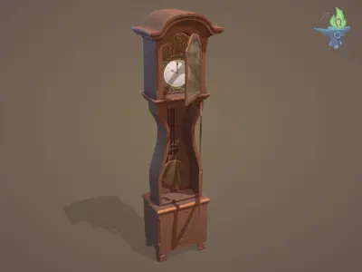Old Clock Low-poly 3D model