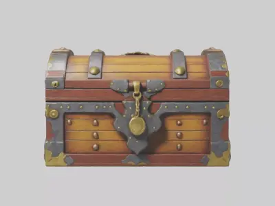 Treasure Chest model Low-poly 3D model purchase