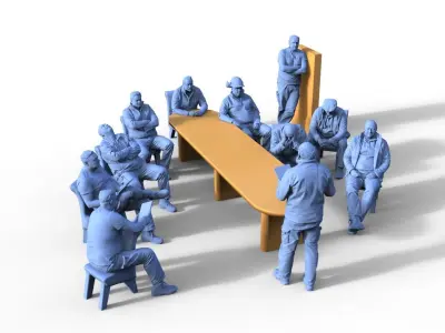 Meeting group of people 3D print model