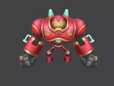 Robot Warrior Low-poly 3D model purchase