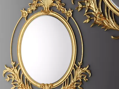 Baroque oval frame 3D 3D model