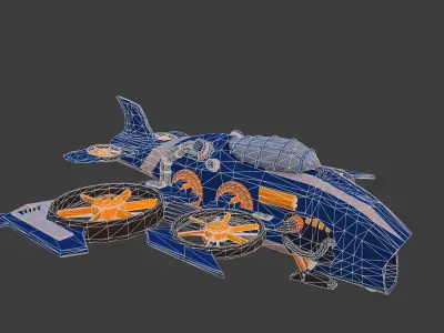 Cartoon low-poly airplane Low-poly 3D model purchase