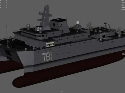 Chinese Navy 927 marine acoustic surveillance ship PLA Navy  3D model
