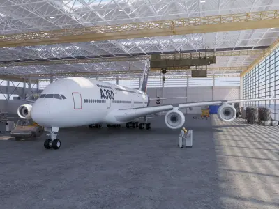 Aircraft maintenance factory 3D model