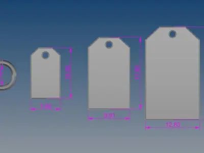 Charm Id Tag Pendant Mix Size 3D print model