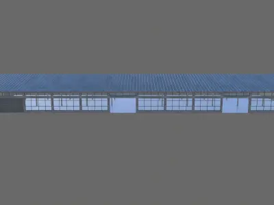 Modular warehouse Free low-poly 3D model