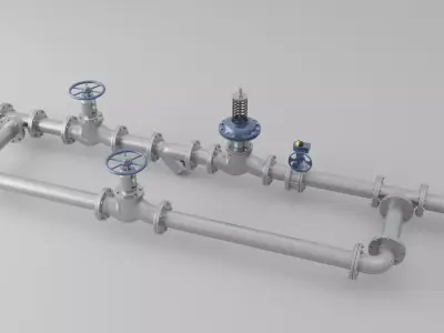 DPCV Piping Assembly Visual Low-Poly 3D model