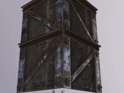Crane Pillar Low-poly 3D model