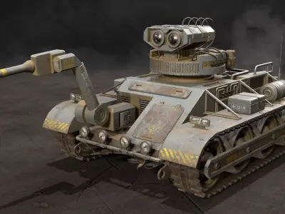 Robot Concept-3-Dirty-4 Colors 3D Model Pack