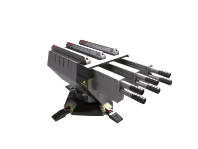 Si-Fi TURRETS  Low-poly 3D model