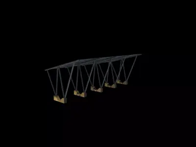 Carport Car Metall 06 3D model