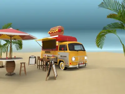 Mobile hotdog cafe 3D model