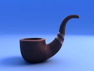 Pipe - Wood - rigged Low-poly 3D model