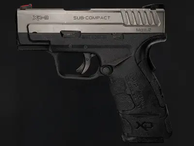 Springfield XD Mod2 Game Ready Low Poly Model Low-poly 3D model