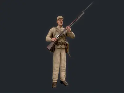 Soldier 1 version 2  Low-poly 3D model